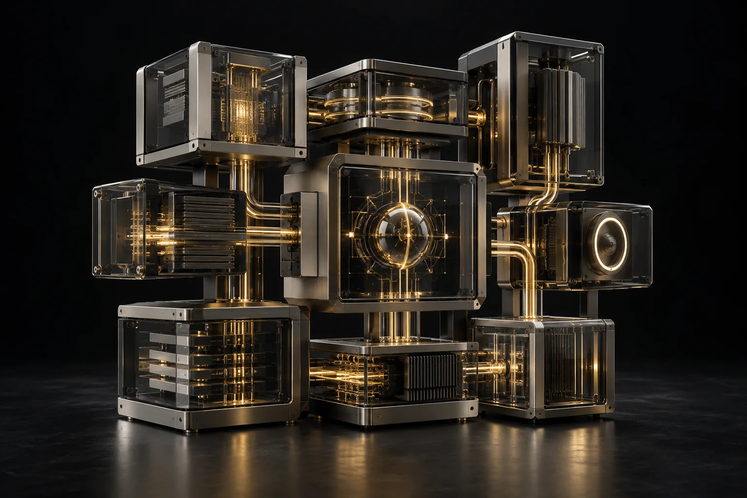 Modular computing components connected into a custom system